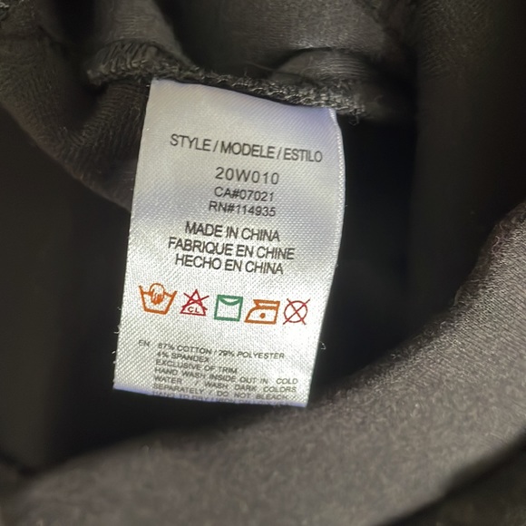 Black Leggings With Leather Details Size M - Picture 5 of 5